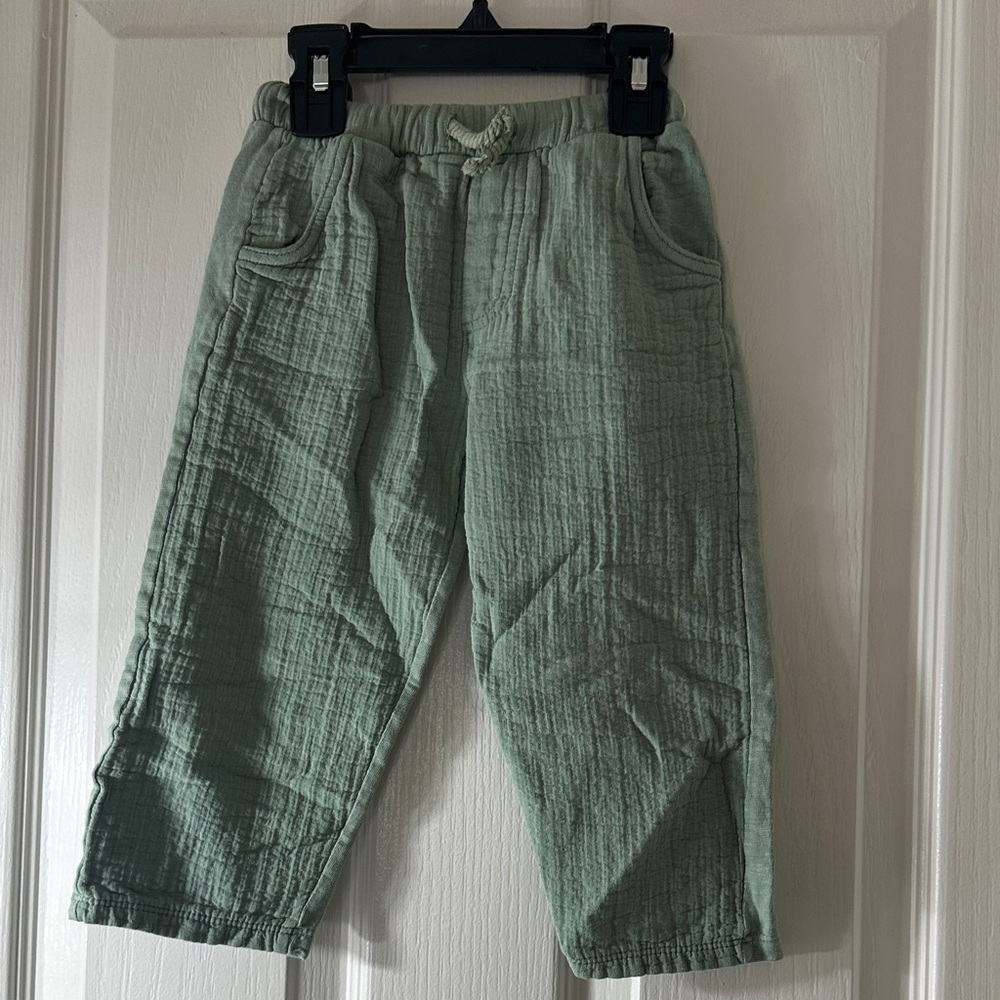 Zara Light Green Kids Cotton Trousers